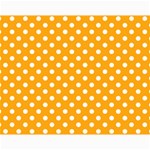 Polka Dots - White on Dark Tangerine Orange Collage 11  x 14 