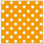 Polka Dots - White on Dark Tangerine Orange Canvas 12  x 12 