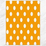 Polka Dots - White on Dark Tangerine Orange Canvas 18  x 24 