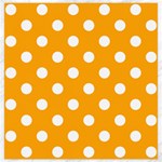Polka Dots - White on Dark Tangerine Orange Canvas 20  x 20 