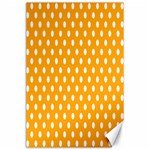Polka Dots - White on Dark Tangerine Orange Canvas 24  x 36 