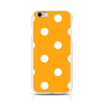 Polka Dots - White on Dark Tangerine Orange Apple iPhone 6/6S Silicone Case (Transparent)