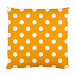 Polka Dots - White on Dark Tangerine Orange Standard Cushion Case (One Side)
