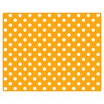 Polka Dots - White on Dark Tangerine Orange Double Sided Flano Blanket (Medium)