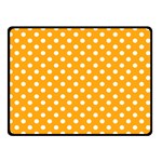 Polka Dots - White on Dark Tangerine Orange Double Sided Fleece Blanket (Small) (Two Sides)