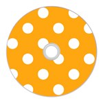 Polka Dots - White on Dark Tangerine Orange CD Wall Clock