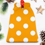 Polka Dots - White on Dark Tangerine Orange Bell Ornament (Two Sides)