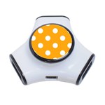 Polka Dots - White on Dark Tangerine Orange Portable USB Hub (One Side)