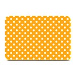 Polka Dots - White on Dark Tangerine Orange Plate Mat