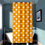 Polka Dots - White on Dark Tangerine Orange Shower Curtain 36  x 72  (Stall)