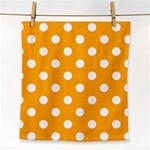 Polka Dots - White on Dark Tangerine Orange Face Towel