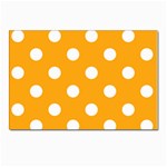 Polka Dots - White on Dark Tangerine Orange Postcard 4 x 6  (Pkg of 10)