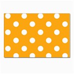 Polka Dots - White on Dark Tangerine Orange Postcard 5  x 7 