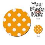 Polka Dots - White on Dark Tangerine Orange Multi-purpose Cards (Round)