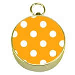 Polka Dots - White on Dark Tangerine Orange Gold Compass