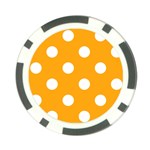 Polka Dots - White on Dark Tangerine Orange Poker Chip Card Guard (10 pack)