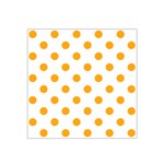 Polka Dots - Dark Tangerine Orange on White Satin Bandana Scarf