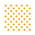 Polka Dots - Dark Tangerine Orange on White Small Satin Scarf  (Square)