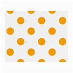 Polka Dots - Dark Tangerine Orange on White Small Glasses Cloth