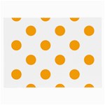Polka Dots - Dark Tangerine Orange on White Large Glasses Cloth