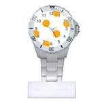 Polka Dots - Dark Tangerine Orange on White Nurses Watch
