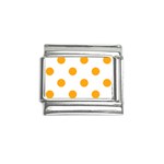 Polka Dots - Dark Tangerine Orange on White Italian Charm (9mm)