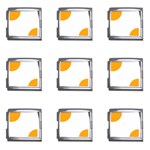 Polka Dots - Dark Tangerine Orange on White Mega Link Italian Charm (9 pack)