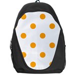 Polka Dots - Dark Tangerine Orange on White Backpack Bag