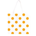 Polka Dots - Dark Tangerine Orange on White Grocery Light Tote Bag