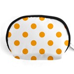 Polka Dots - Dark Tangerine Orange on White Accessory Pouch (Medium)