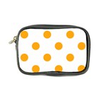 Polka Dots - Dark Tangerine Orange on White Coin Purse