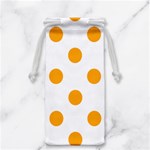 Polka Dots - Dark Tangerine Orange on White Jewelry Bag