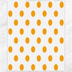Polka Dots - Dark Tangerine Orange on White Canvas 11  x 14 