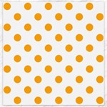 Polka Dots - Dark Tangerine Orange on White Canvas 12  x 12 
