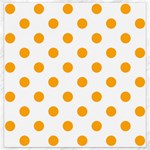 Polka Dots - Dark Tangerine Orange on White Canvas 16  x 16 