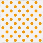 Polka Dots - Dark Tangerine Orange on White Canvas 20  x 20 