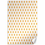 Polka Dots - Dark Tangerine Orange on White Canvas 24  x 36 