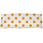 Polka Dots - Dark Tangerine Orange on White Body Pillow Case (Dakimakura) (One Side)