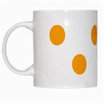 Polka Dots - Dark Tangerine Orange on White White Mug
