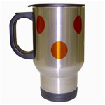 Polka Dots - Dark Tangerine Orange on White Travel Mug (Silver Gray)