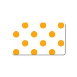 Polka Dots - Dark Tangerine Orange on White Magnet (Name Card)