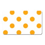 Polka Dots - Dark Tangerine Orange on White Magnet (Rectangular)