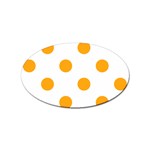 Polka Dots - Dark Tangerine Orange on White Sticker (Oval)