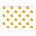 Polka Dots - Dark Tangerine Orange on White Postcard 4  x 6 