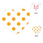 Polka Dots - Dark Tangerine Orange on White Playing Cards (Heart)