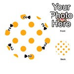 Polka Dots - Dark Tangerine Orange on White Playing Cards 54 (Round)