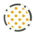 Polka Dots - Dark Tangerine Orange on White Poker Chip Card Guard (10 pack)