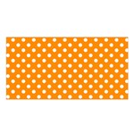 Polka Dots - White on Dark Orange Satin Shawl