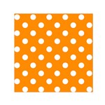 Polka Dots - White on Dark Orange Small Satin Scarf  (Square)