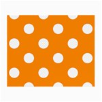 Polka Dots - White on Dark Orange Small Glasses Cloth (2 Sides)